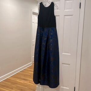 Lauren by Ralph Lauren size 16. Black top, and black and navy floor length skirt
